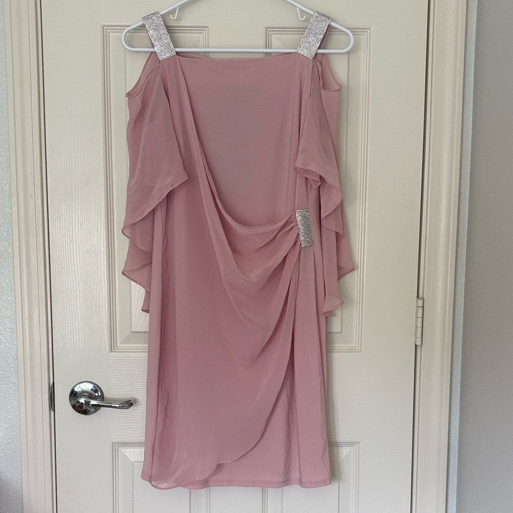 MSK pink dress cold shoulder